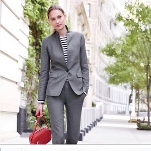 J. Crew 2 piece suit. Grey heather. Regent blazer and full length Cameron pant.
